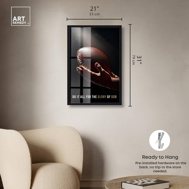 Glory of God Football Shadowbox by Art Remedy