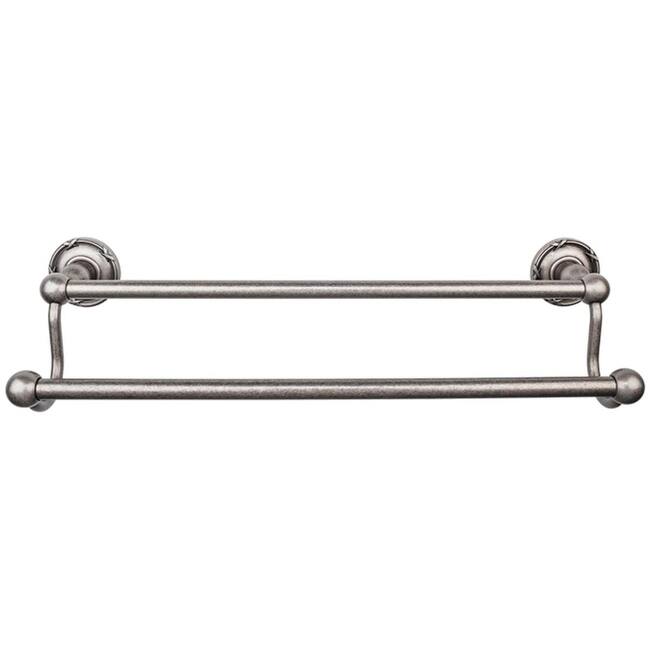 Top Knobs Edwardian Bath 30 Inch Double Towel Bar Ribbon Backplate - Antique Pewter