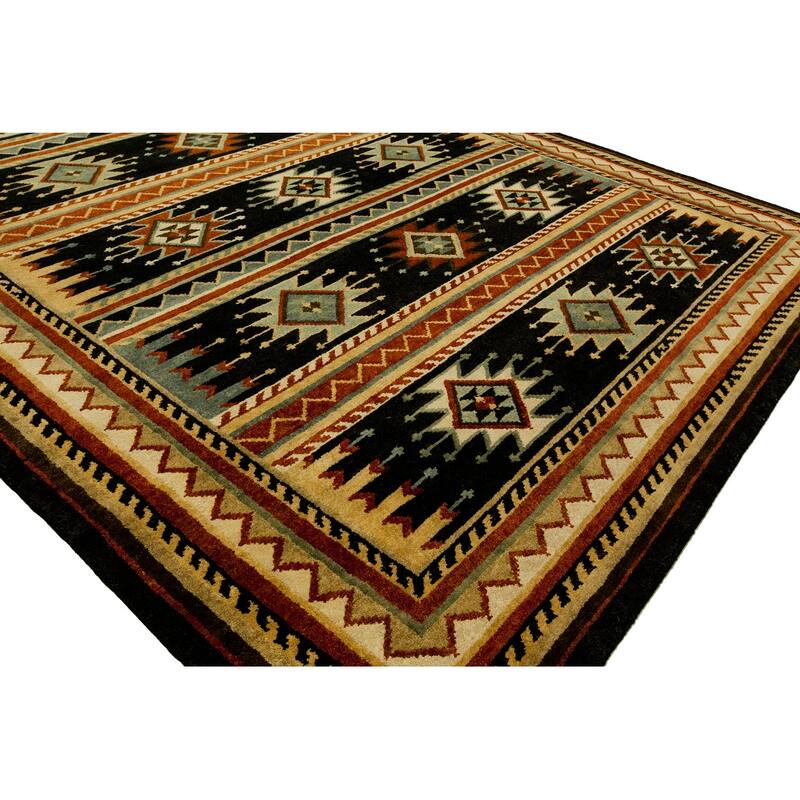 Traditional Multi-Colored Hand-Knotted Wool Area Rug