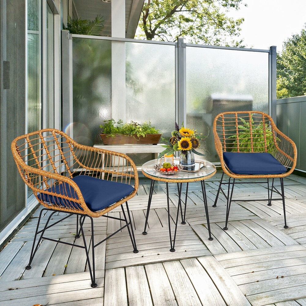 Blue outdoor sales bistro set