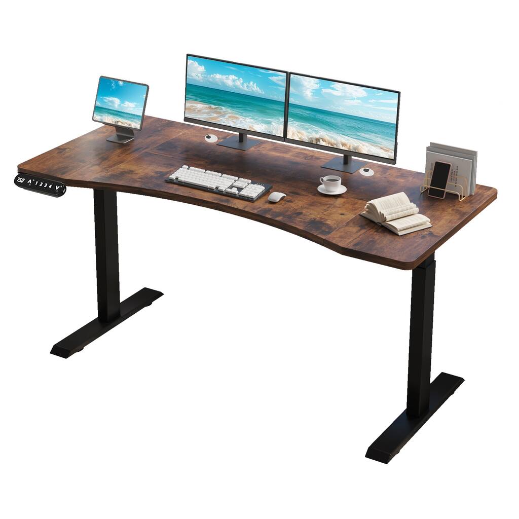 Techni Mobili Complete Computer Workstation Desk, Woodgrain