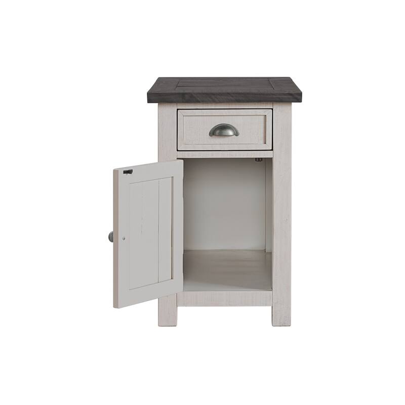 Monterey Solid Wood Chairside End Table with Hidden Power Outlets