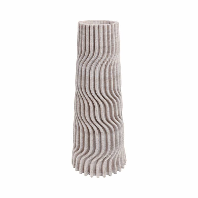 Decorative Vase - Tan Porcelain 3D Printed Textured