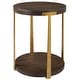 preview thumbnail 5 of 5, 2-Tier Round Wooden Side Table - 24" - Brown and Gold