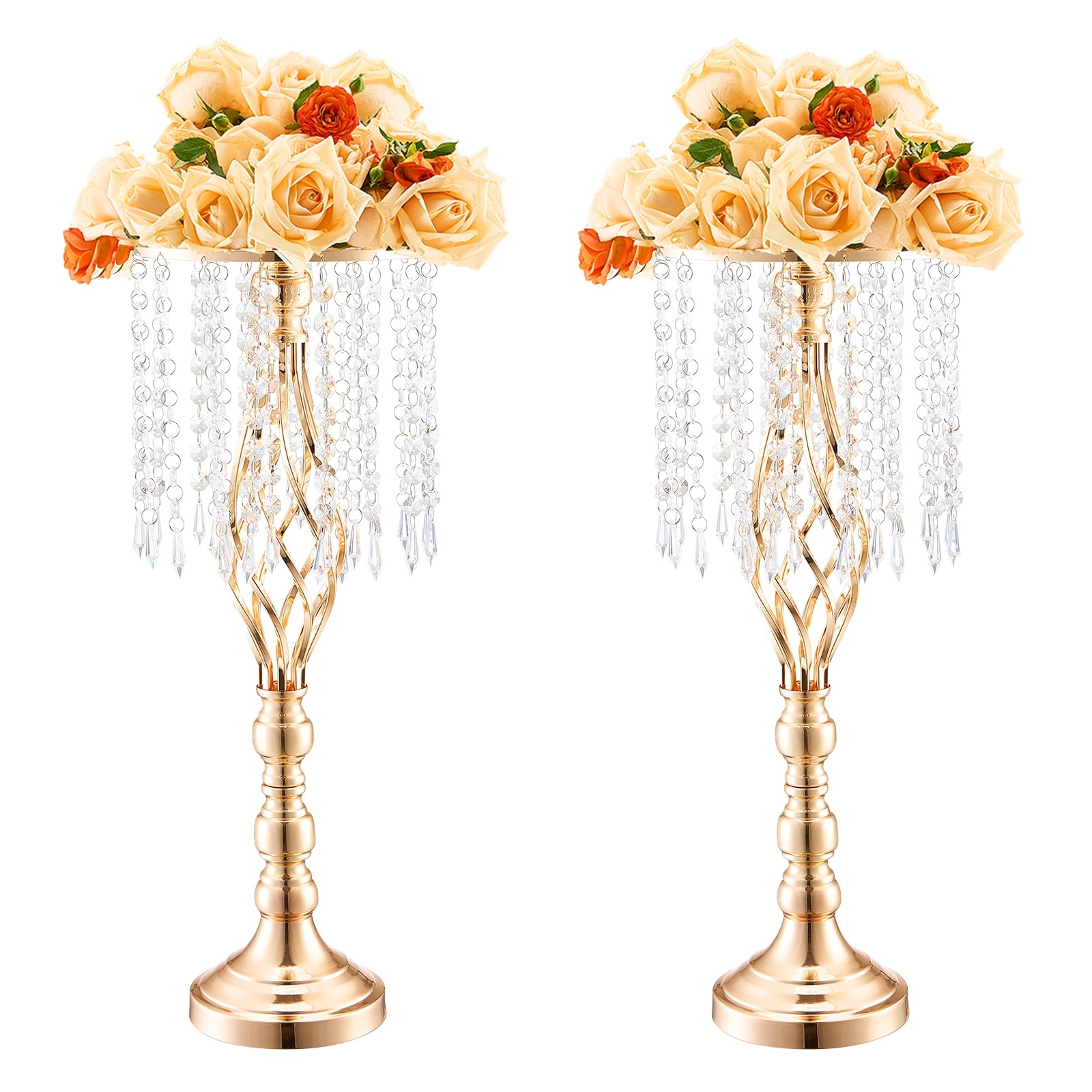 Wedding Flower Vase, Metal Wedding Centerpiece, Gold Floral Arrangement Stand Display Rack for Tables Wedding Dinner Party