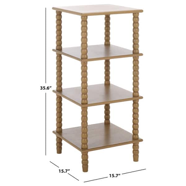 dimension image slide 1 of 5, SAFAVIEH Home Dilyn 4 Tier Shelving Unit - 16" W x 16" D x 36" H
