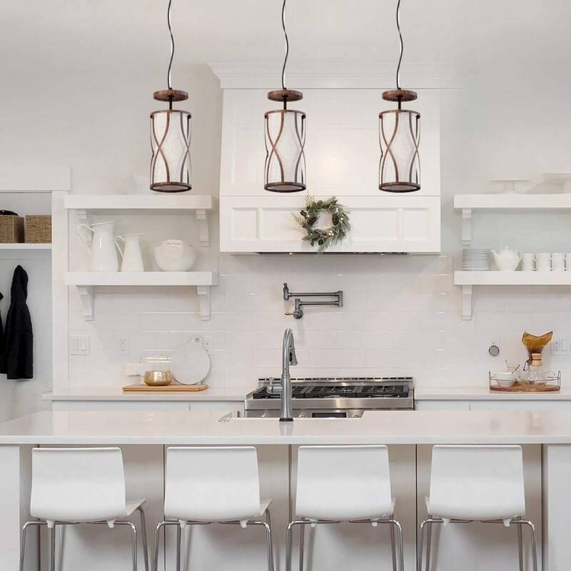 Farmhouse hallway lighting brown pendant light metal islandlighting