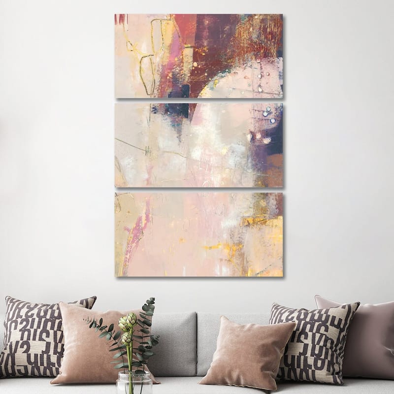 iCanvas "Quirk I" by Sue Jachimiec 3-Piece Canvas Wall Art Set - 60x40x1.5