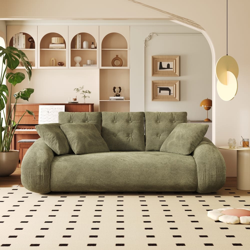 Foldable Corduroy Sleeper Sofa Bed