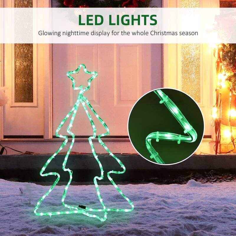 Outsunny Electricity-Saving LED Christmas Tree Outdoor Christmas Decoration - 18.5" x 18.5" x 29"