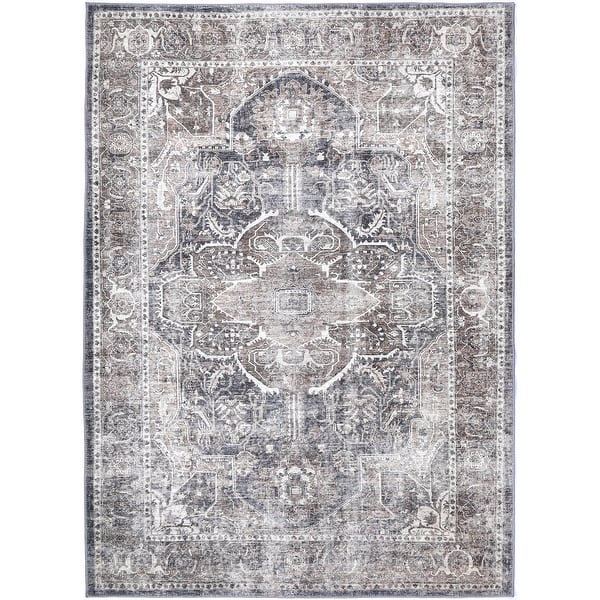 The Rug Collective Distressed Vintage Kendra Ash Machine Washable Area
