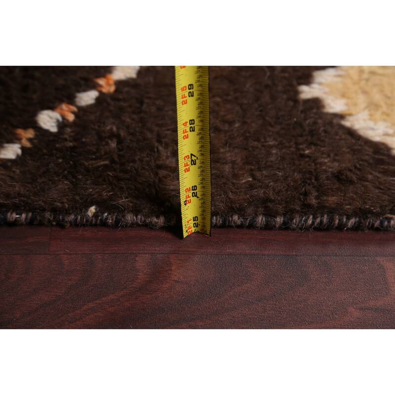 Tribal Oriental Geometric Moroccan Area Rug Hand-knotted Wool Carpet - 6'10" x 10'10"