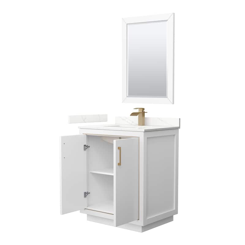 Icon 30-inch Single Vanity, Quartz Top, 24-inch Mirror