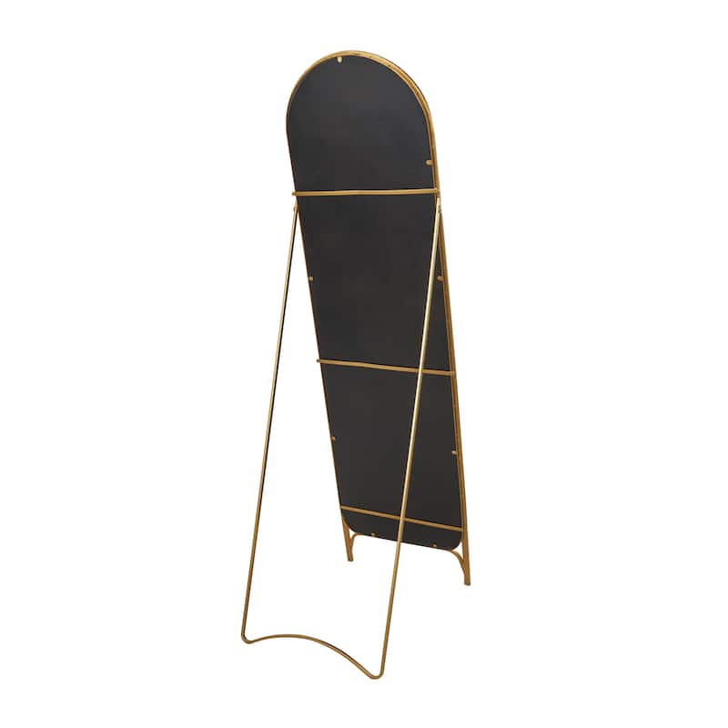 Metal Arched Freestanding Foldable Floor Mirror - Gold - Roche River Decor - 24"W x 18"L x 65"H