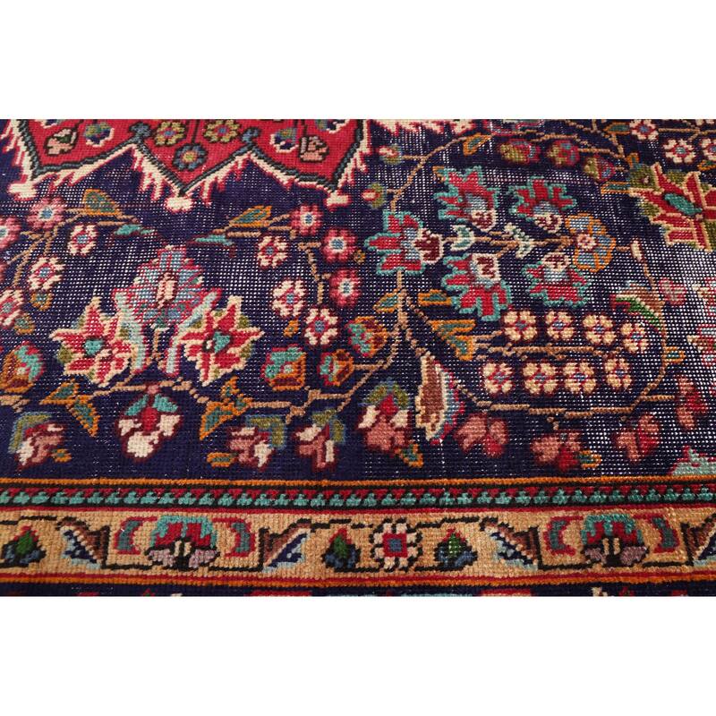 ECARPETGALLERY Hand-knotted Antalya Vintage Navy Wool Rug - 6'9 x 9'4