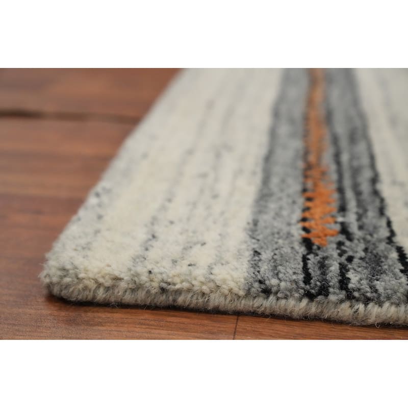 Hand Knotted Oriental 100% Wool Carpet Tribal Animal Pictorial Beige & Ivories Gabbeh Runner Rug - 4' 9'' X 2' 0''