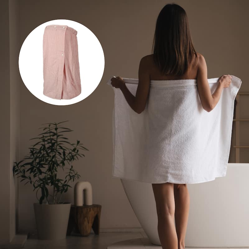 Soft Absorbent Bath Towel Bathroom with Adjustable Button 27.8" Length