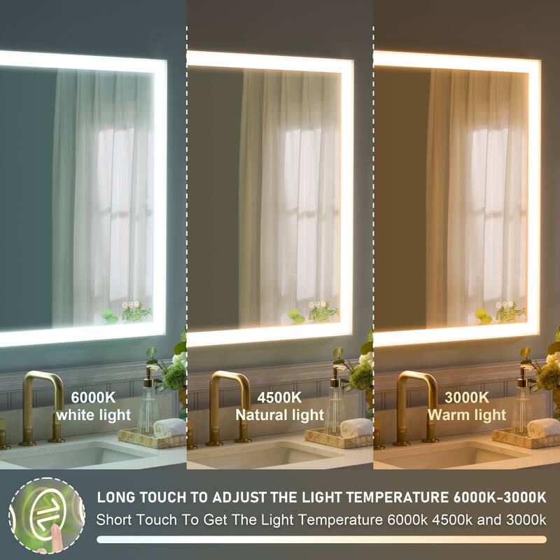 Wall Mounted Bathroom Heavy Duty Framed LED Mirror With bright light And And Memory Function