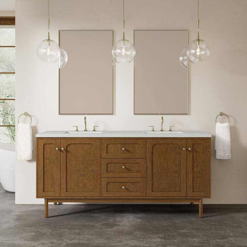 James Martin Vanities 545-V72-3LDL Laurent 72" Double Basin Poplar