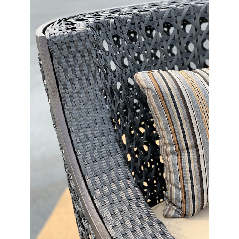 Monterey Patio Motion Swivel Bar Stool Chair with Accent Pillow - N/A