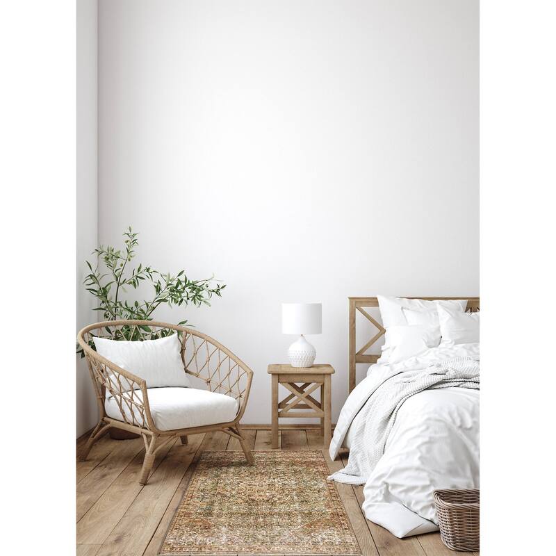 ECARPETGALLERY Hand-knotted Antalya Vintage Light Green Wool Rug - 4'8 x 7'7