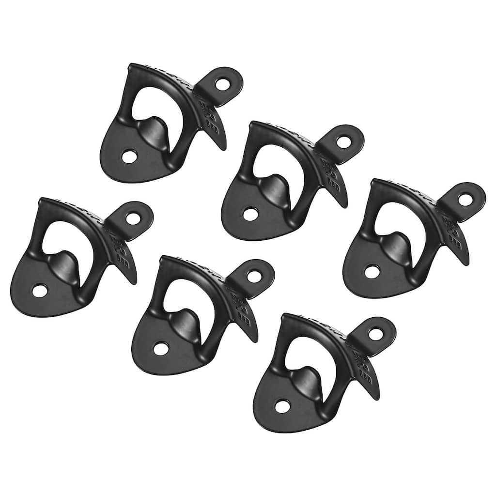 6pcs Cast Iron Wall Mounted Beer Bottle Opener for Cafe Bar - 3 x 2.3"