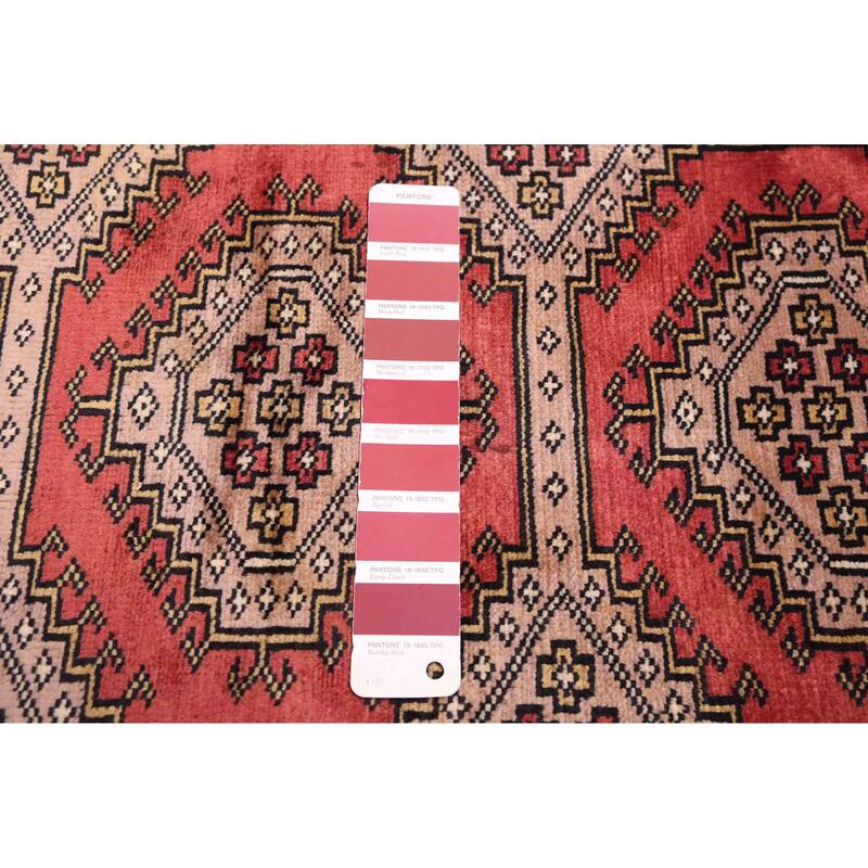 ECARPETGALLERY Hand-knotted Finest Peshawar Bokhara Red Wool Rug - 7'1 x 9'9