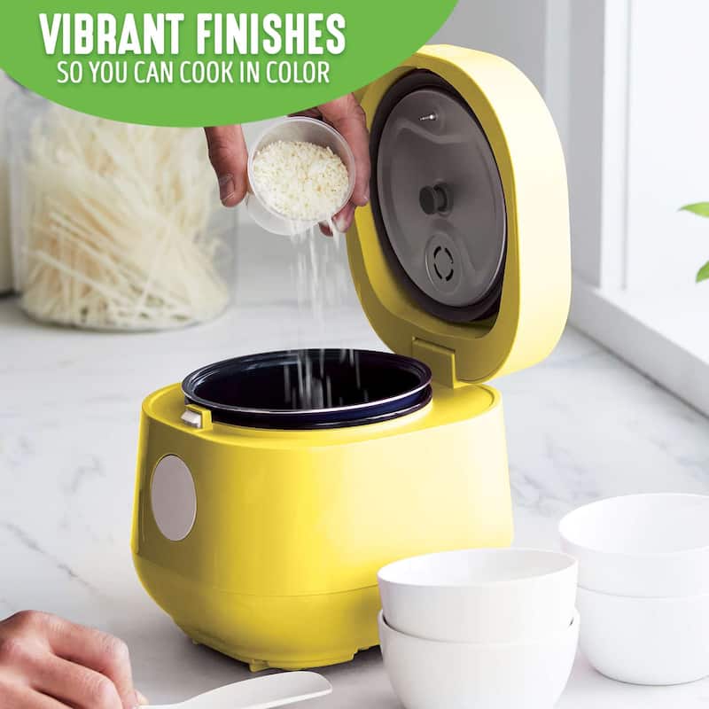 GreenLife Healthy Ceramic Nonstick Rice & Grains Cooker, Yellow