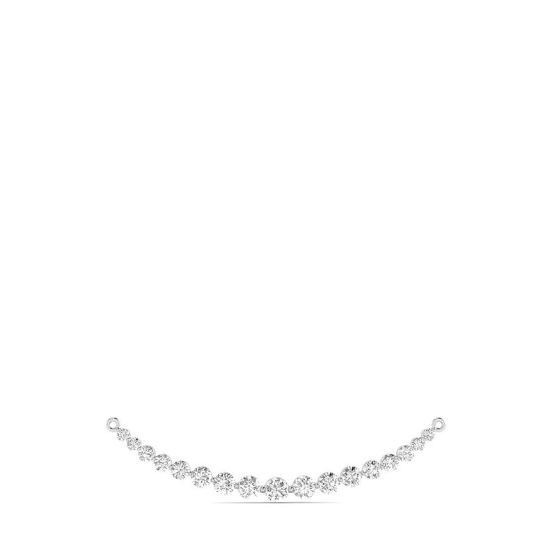 Marquee 1 Carat TW Diamond Smiley Bar Necklace in 14K White Gold