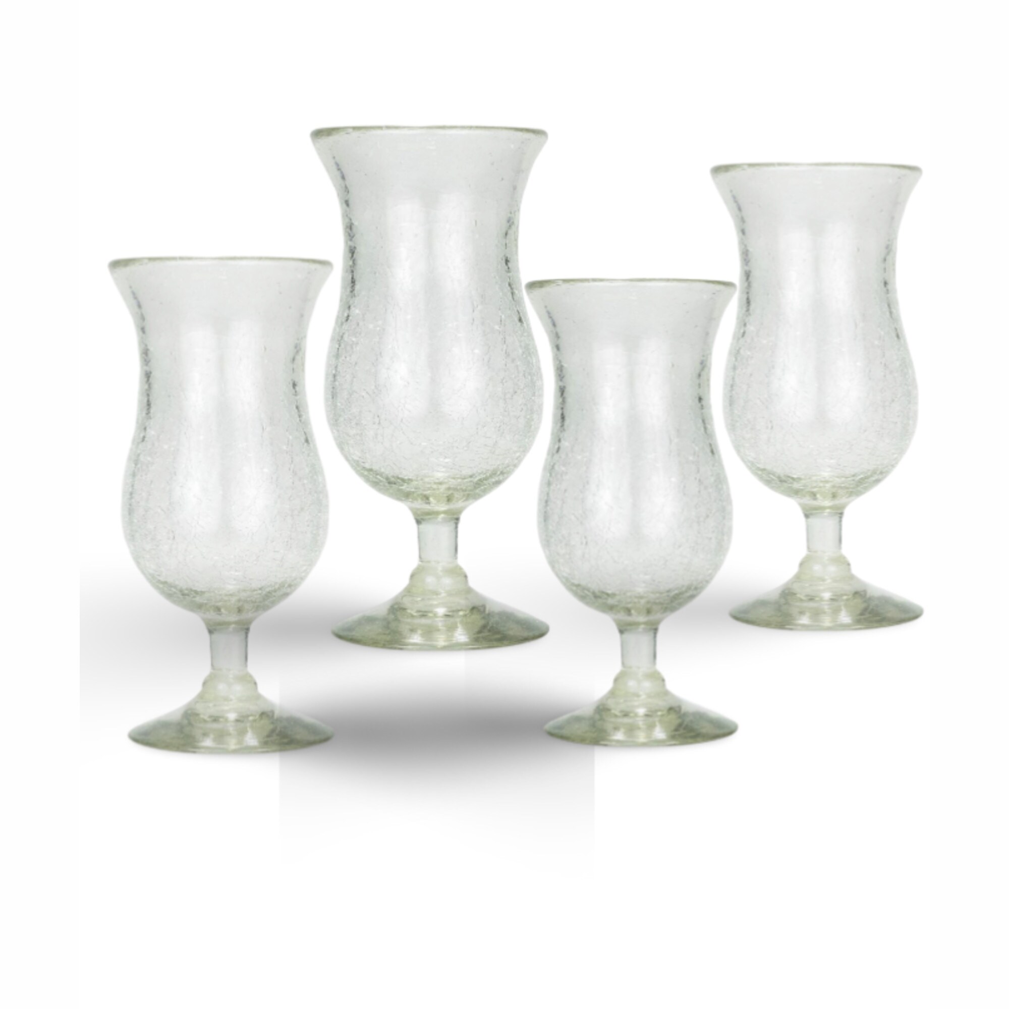 Amici Home Crackle Authentic Hurricane Glasses Set of 4 - 16 Oz - Bed Bath  & Beyond - 39168684