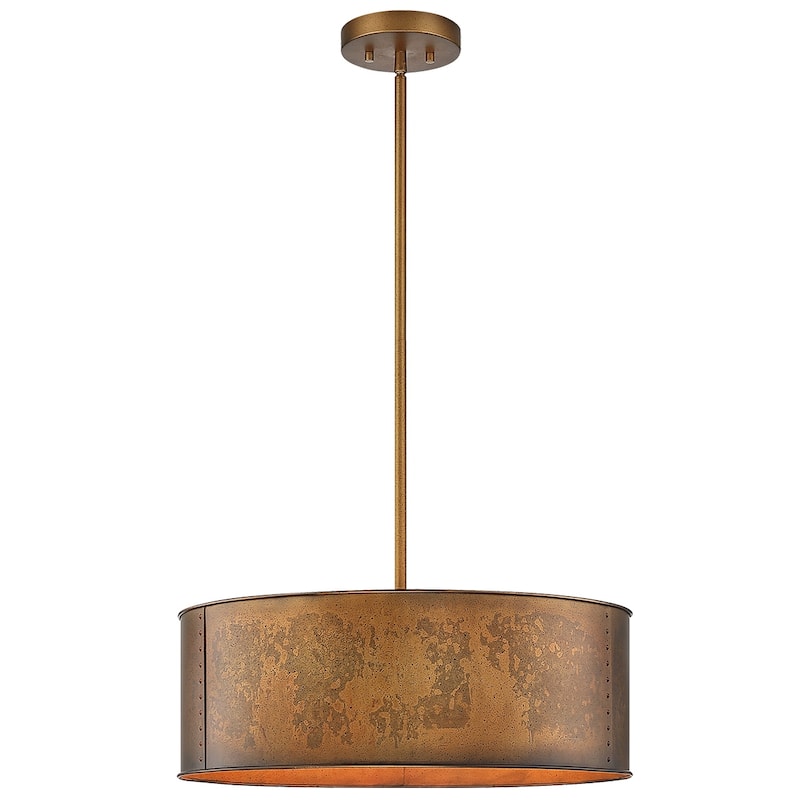 Artisan Antique Bronze Metal Drum Chandelier Light - Antique bronze