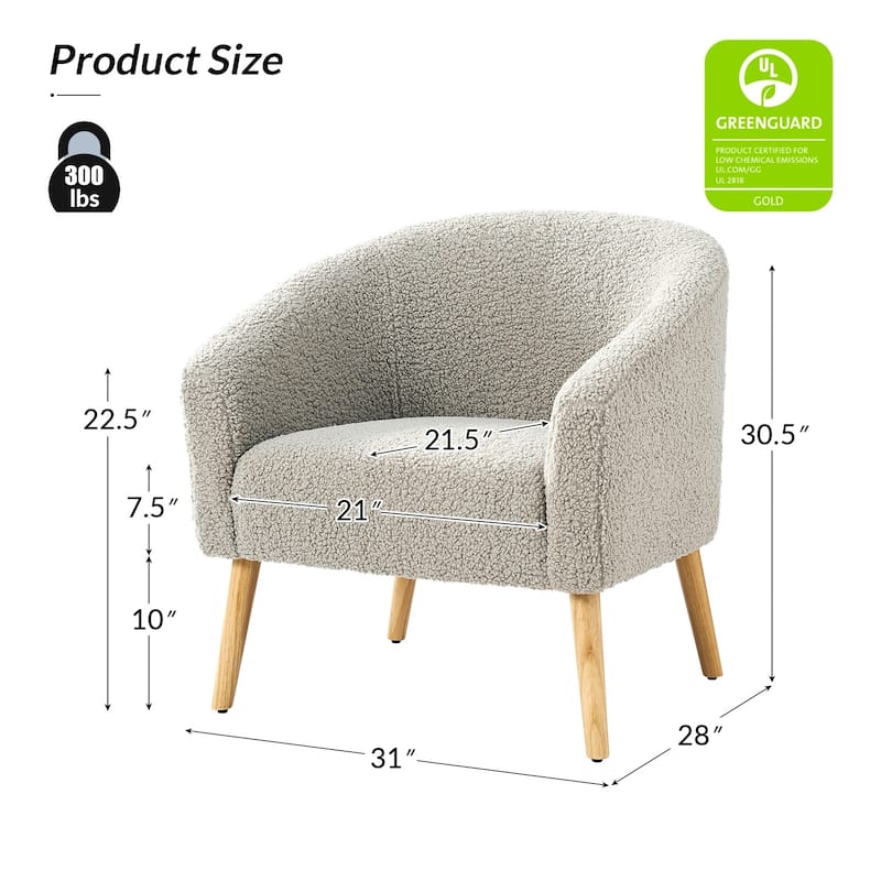 Sheila Modern 30"W Boucle Armchair with Solid Wood Legs Set of 2 by HULALA HOME