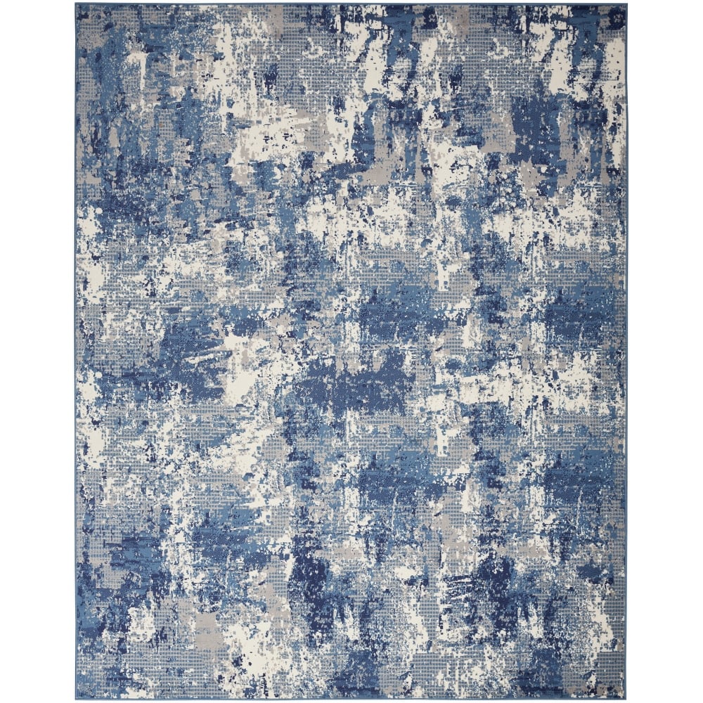 Nourison Grafix Indoor Blue Abstract Area Rug