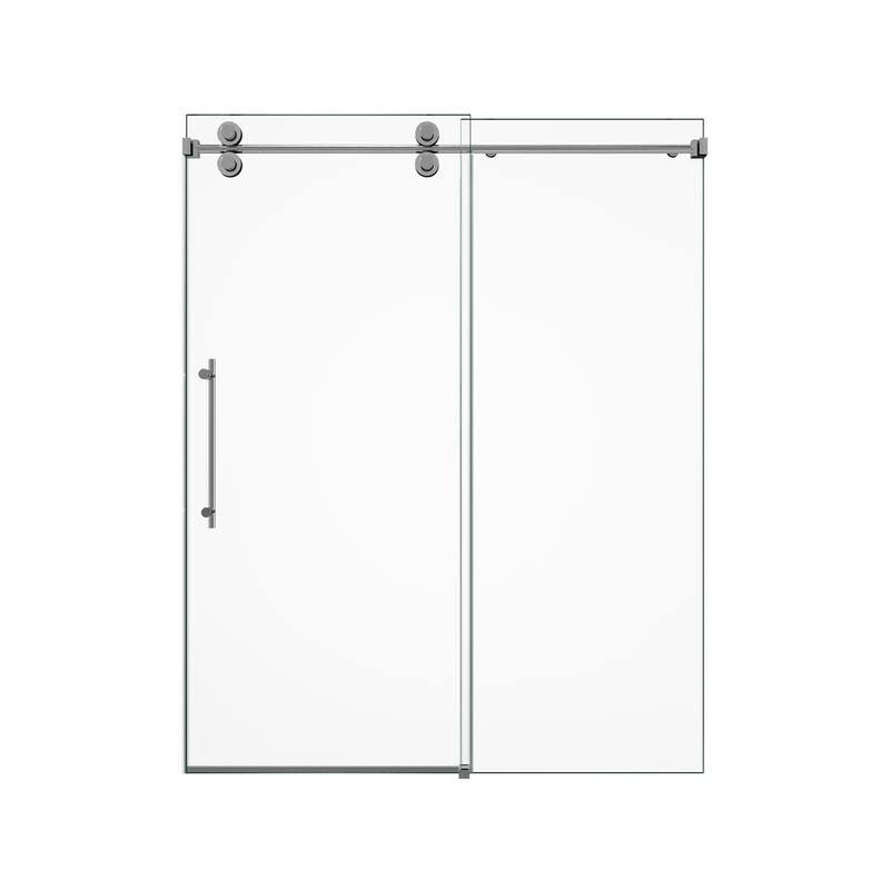 GDFStudio - Modern America Design Frameless Single Sliding Shower Door with 5/16" SGCC Tempered Glass & Stainless Steel Hardware
