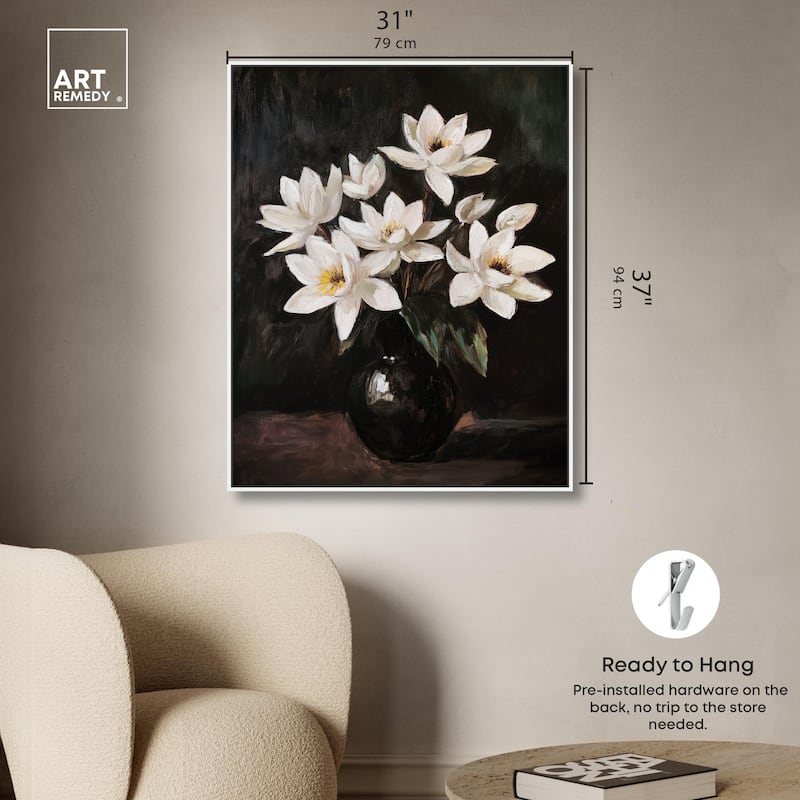 Chiaroscuro Flowers Canvas by Art Remedy