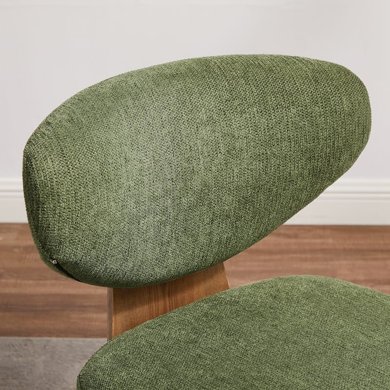 Art Leon Wood and Fabric Swivel Armless Accent Lounge Chair