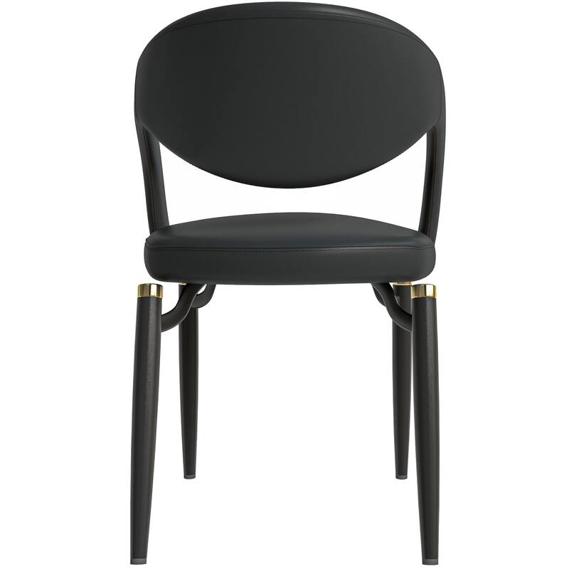 Entice Dining Chairs Upholstered Leather with Iron Legs Modern Accent Arm Chairs