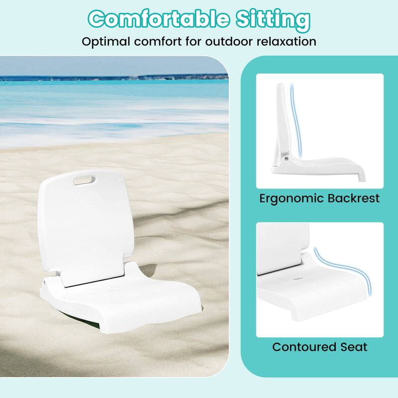 Costway Poolside Chair for Edge of Pool with Back Support & Handles - See Details