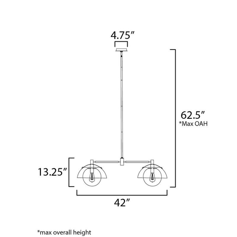 Studio M SM31012 Domain 2 Light 42" Wide LED Linear Chandelier with