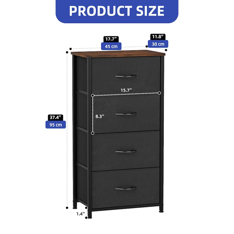 Modern 4/8/10-drawer Fabric Dresser Storage Tower with Wood Top