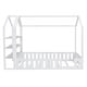 preview thumbnail 4 of 10, White Full Size Wood House Bed with Fence and Storage Shelves