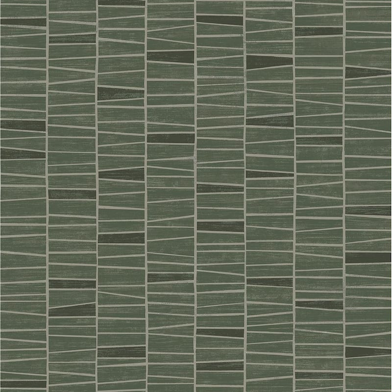 Stacy Garcia Home Organic Stripe Peel and Stick Wallpaper - 20.5 in. W x 18 ft. L - Green