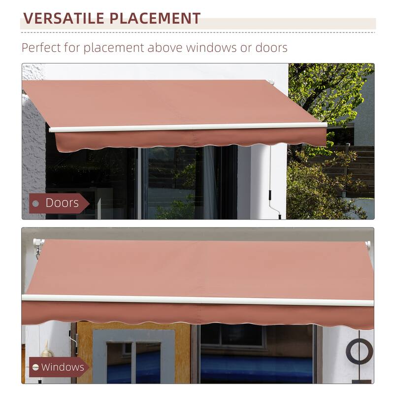 Outsunny 13' x 8' Manual Retractable Sun Shade Patio Awning with