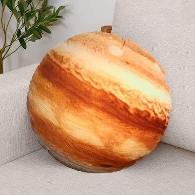 WOWMAX Jupiter Pillow Round Solar System Planet Cushion Pouf