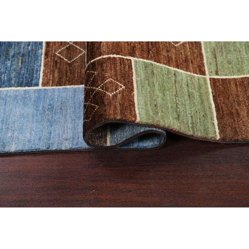 Geometric Gabbeh Kashkoli Oriental Area Rug Wool Hand-knotted Carpet - 3'10" x 6'5"