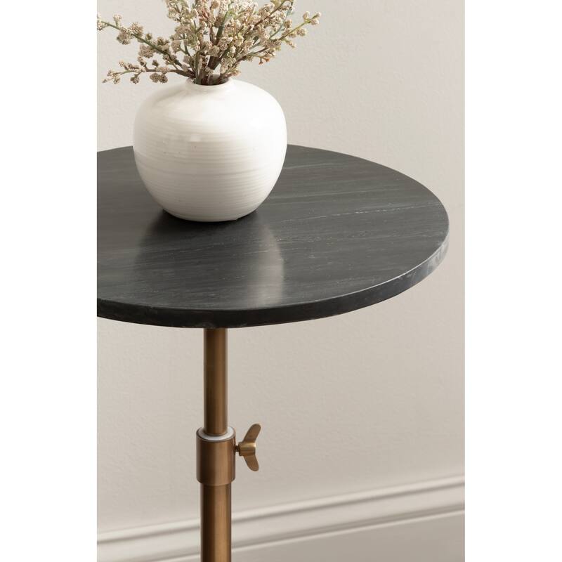 Kate and Laurel Engles Adjustable Marble Table and Plant Stand