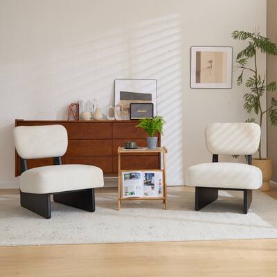 Modern Lounge Chair with Polyester Upholstery Set of 2