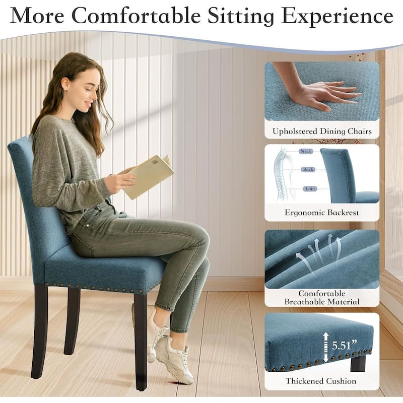 Set of 2 Upholstered Parsons Diner Room Chair for Living Room, Dining Room