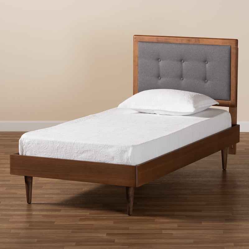 Greta Mid-Century Modern Twin Size Platform Bed