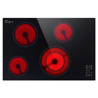 30-in 4 Elements Radiant Electric Cooktop with Dual-Ring Element - 30"